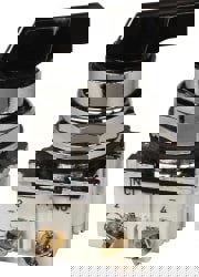 Selector Switch with Contact Blocks: 2 Positions, Maintained (MA), 0.5 Amp, Black Lever